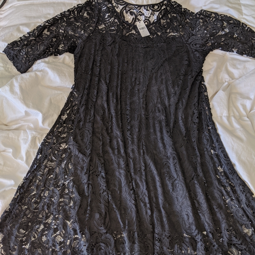 NWT Lane Bryant black lace dress size 22/24